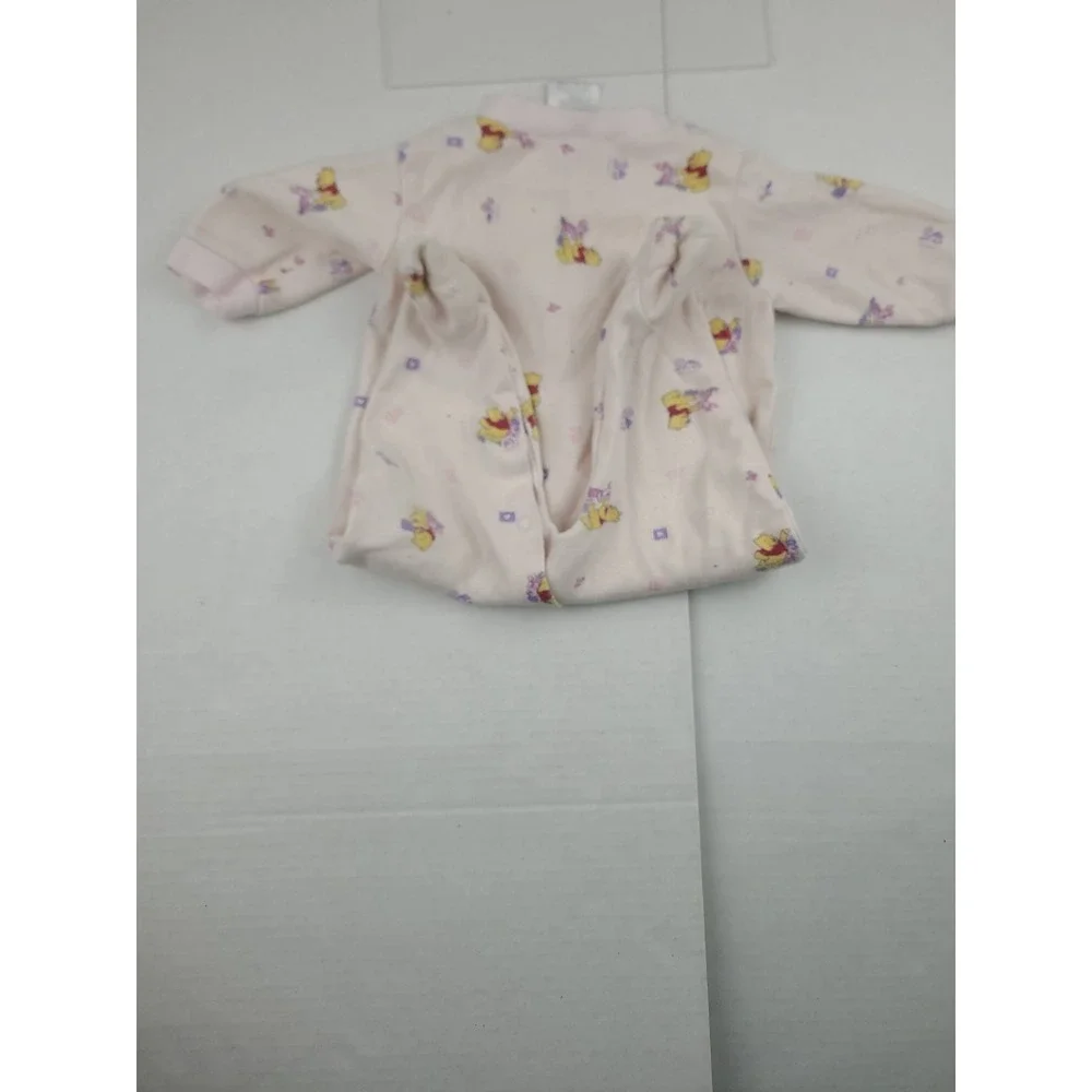Vintage Baby Disney Winnie The Pooh One Piece Size 6-9 Months Pajama Pink Flower